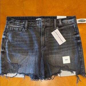 Old Navy Black Denim Frayed Shorts